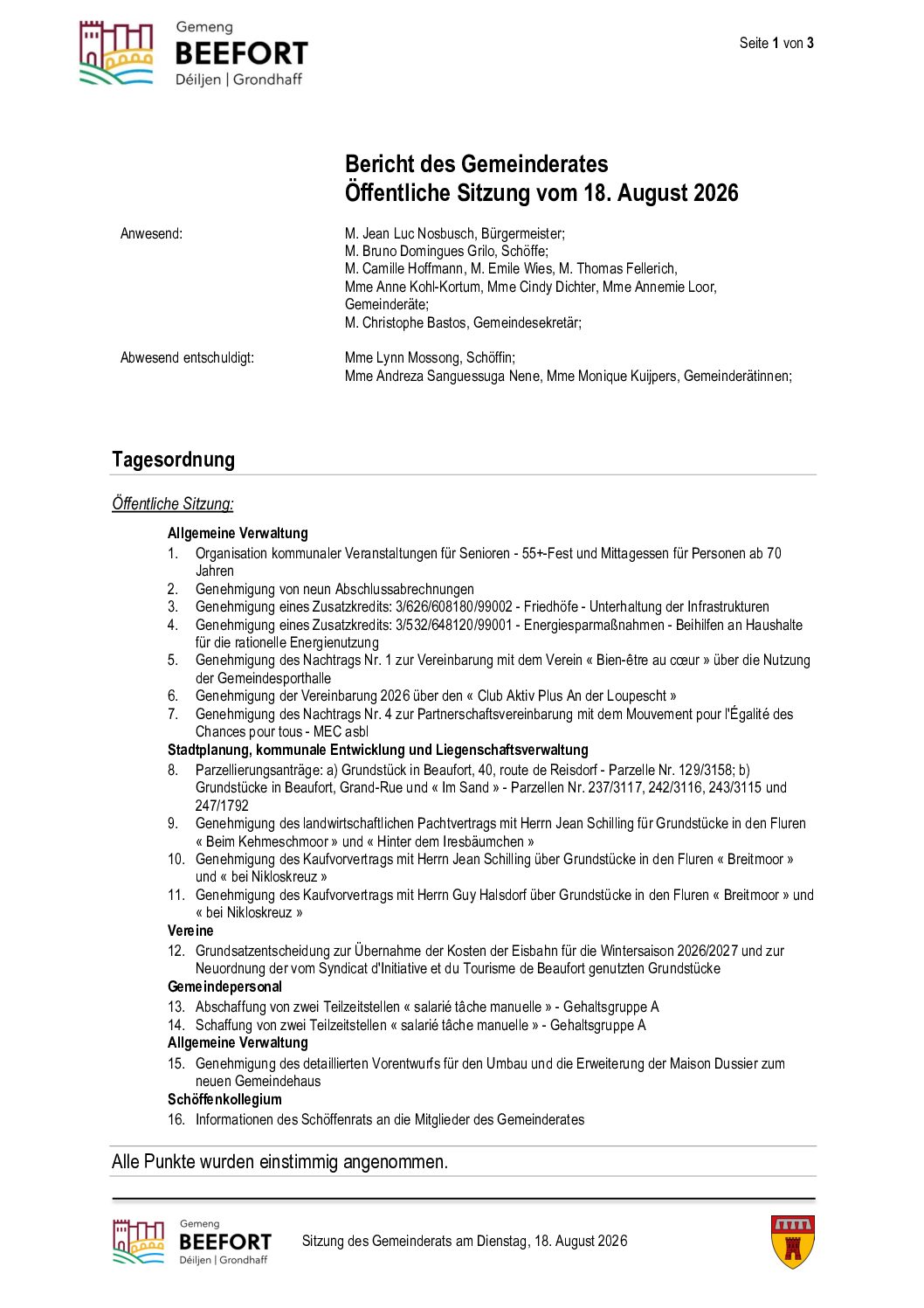 Bericht (D) 18.08.2026