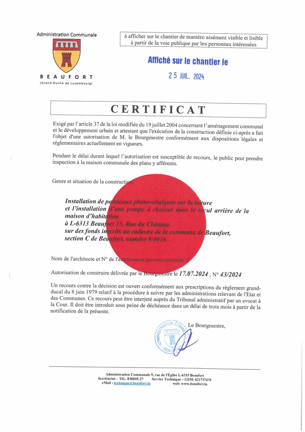 Certificat 43-2024