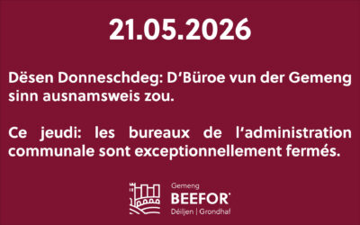 21.05: bureaux fermés