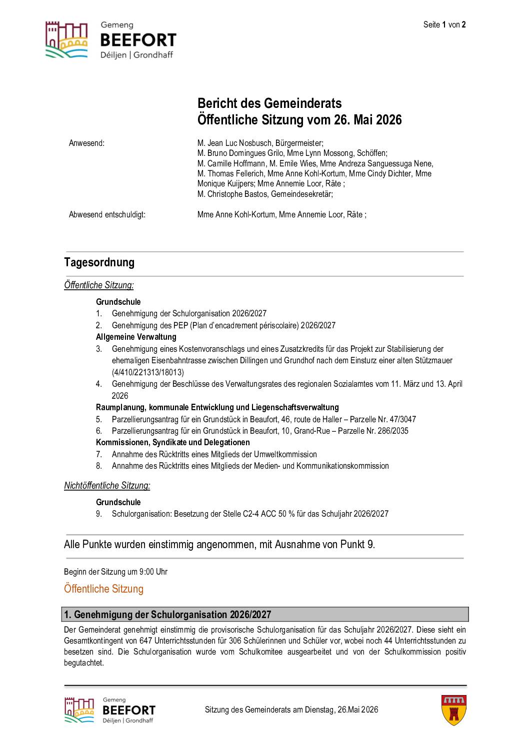 Bericht (D) 26.05.2026
