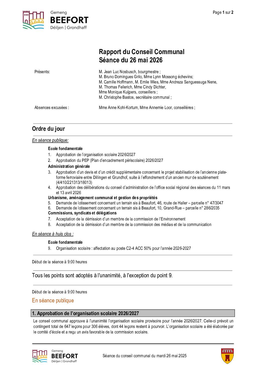 Rapport (F) 26.05.2026