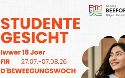 Studente fir d&rsquo;Beweegungswoch gesicht