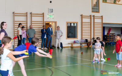 Sportministesch Martine Hansen bei de Beeforter Beweegungswochen