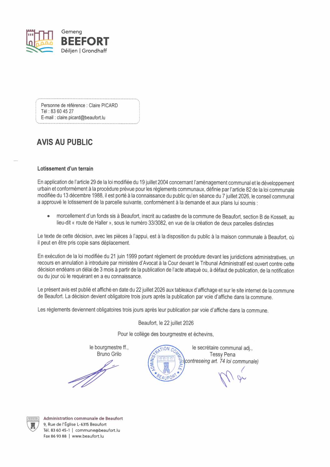 Lotissement d'un terrain dans la route de Haller