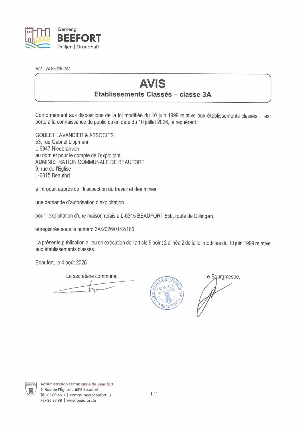 Demande d'autorisation d'exploitation d'une maison relais