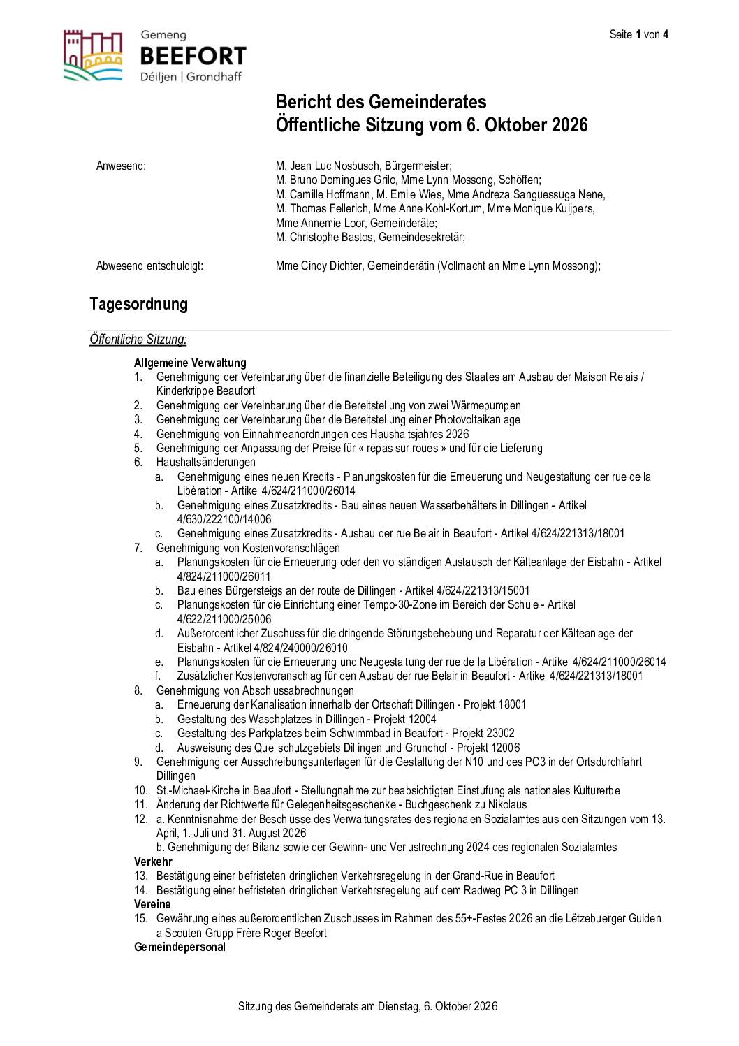 Bericht (D) 06.10.2026