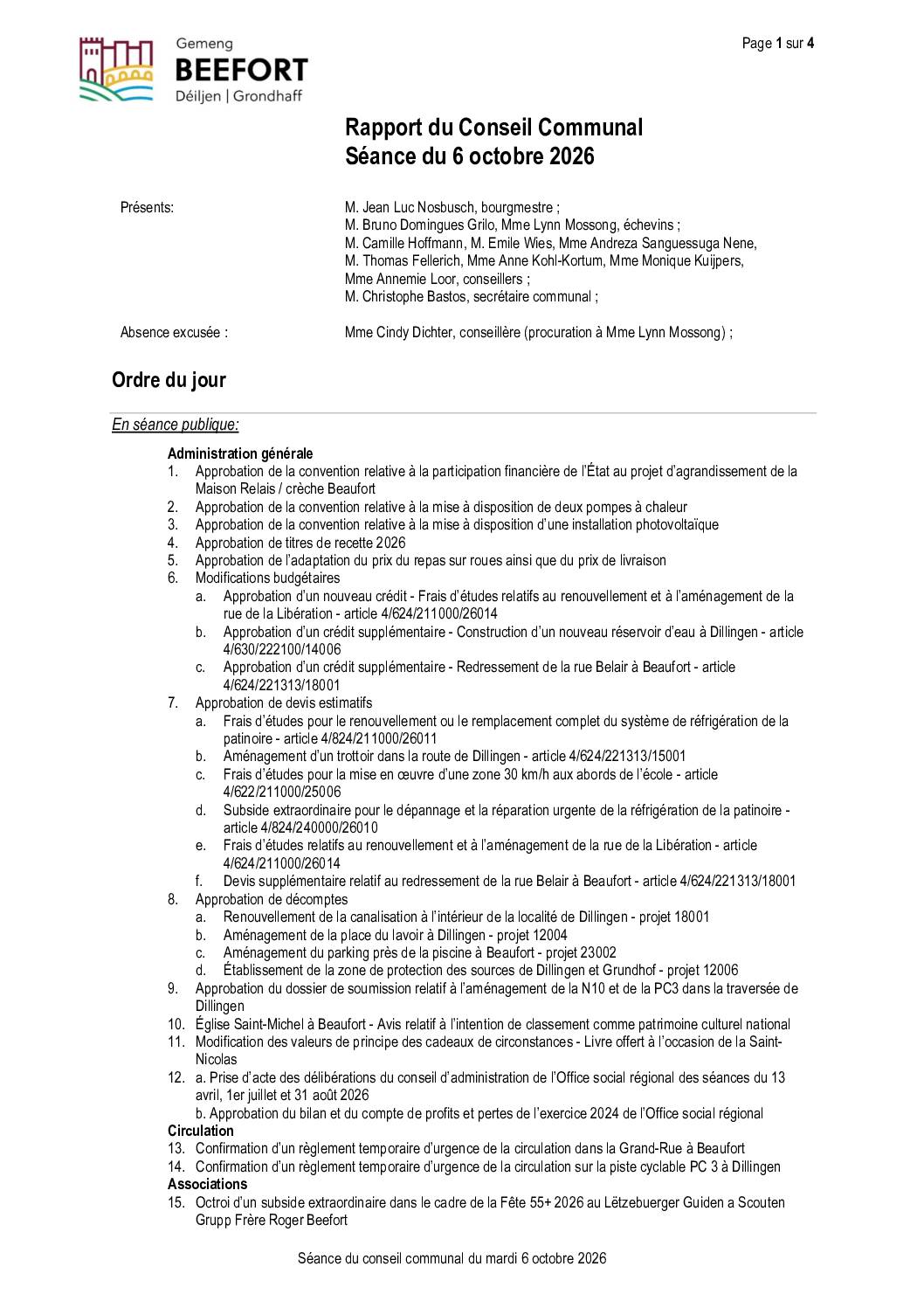 Rapport (F) 06.10.2026